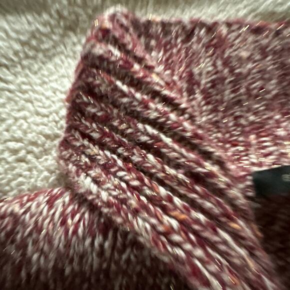 EXPRESS Sweater Womens Medium Red Metallic Marled Cardigan Chunky Wool Blend - Picture 6 of 11